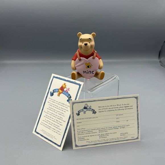 Vintage Disney Pooh and Friends Winnie the Pooh Be Mine Figurine Valentines - Picture 2 of 11